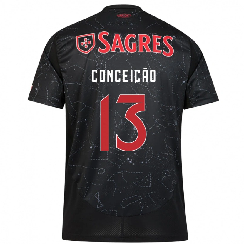 Danxen Mujer Camiseta João Conceição #13 Negro Rojo 2ª Equipación 2024/25 La Camisa México