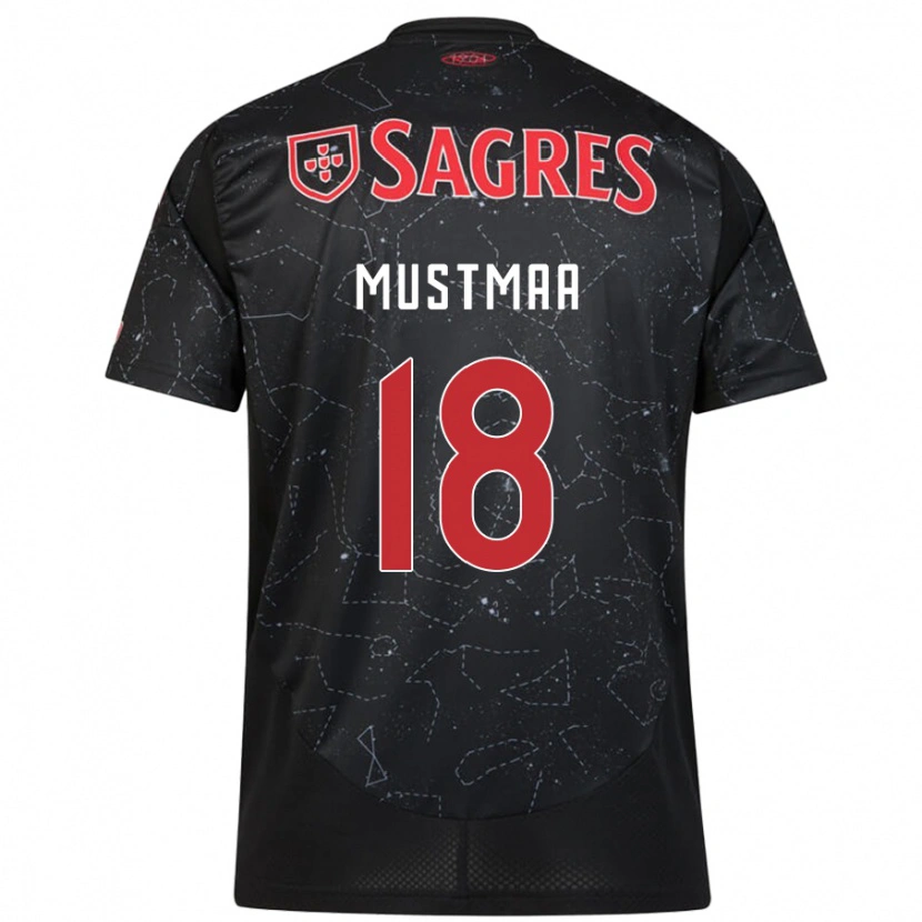 Danxen Mujer Camiseta Karel Mustmaa #18 Negro Rojo 2ª Equipación 2024/25 La Camisa México