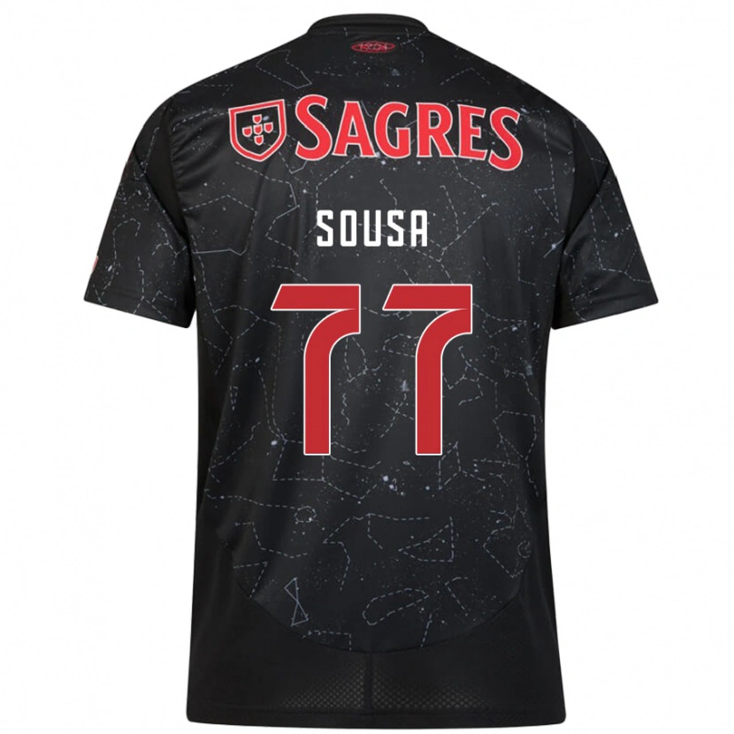 Danxen Mujer Camiseta Gerson Sousa #77 Negro Rojo 2ª Equipación 2024/25 La Camisa México