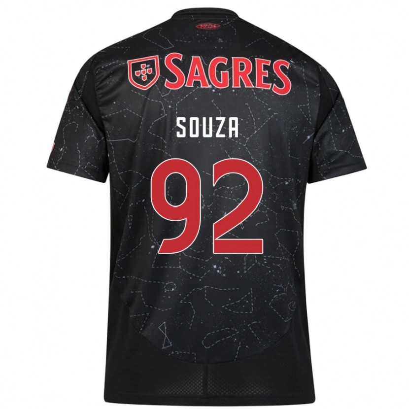 Danxen Mujer Camiseta Pedro Souza #92 Negro Rojo 2ª Equipación 2024/25 La Camisa México