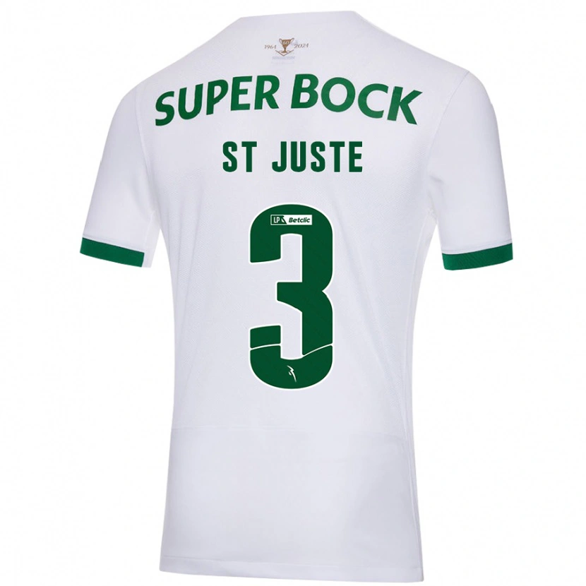 Danxen Mujer Camiseta Jerry St. Juste #3 Blanco Verde 2ª Equipación 2024/25 La Camisa México