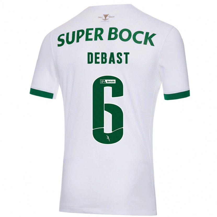Danxen Mujer Camiseta Zeno Debast #6 Blanco Verde 2ª Equipación 2024/25 La Camisa México