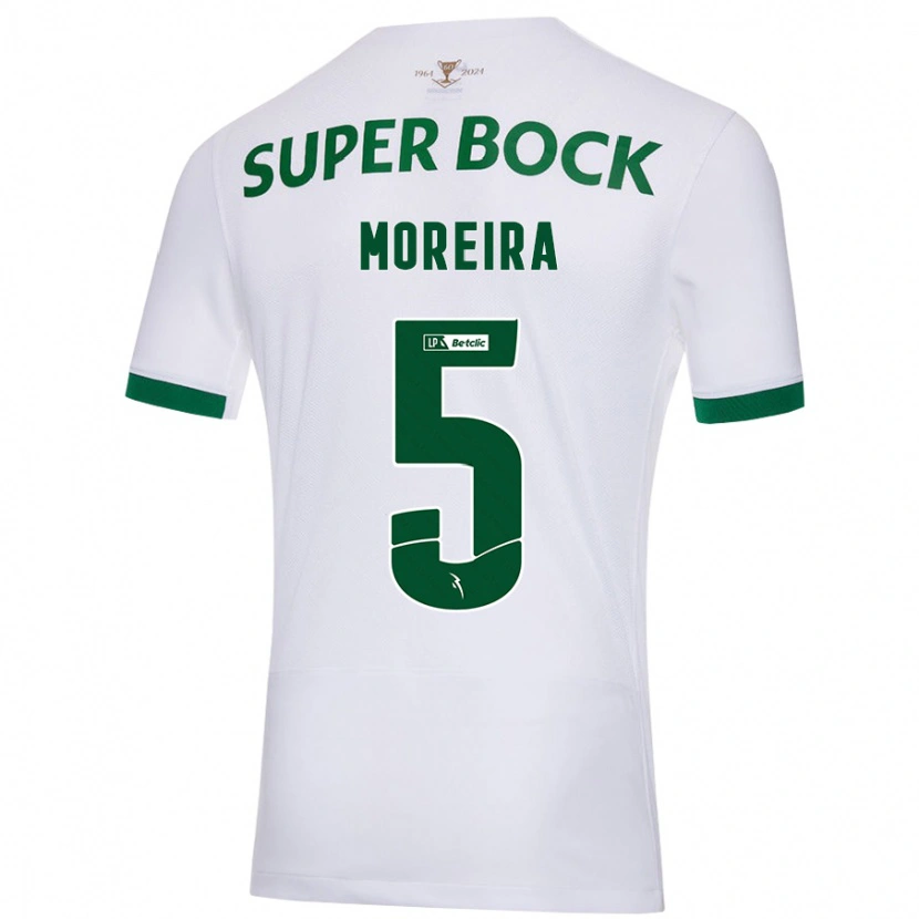 Danxen Mujer Camiseta David Moreira #5 Blanco Verde 2ª Equipación 2024/25 La Camisa México