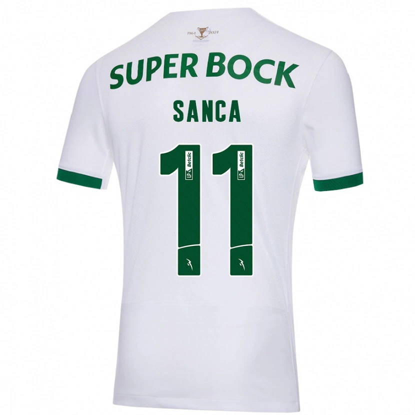 Danxen Mujer Camiseta Pedro Sanca #11 Blanco Verde 2ª Equipación 2024/25 La Camisa México