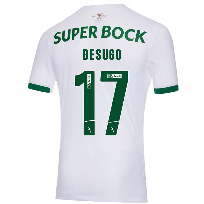 Danxen Mujer Camiseta Neuza Besugo #17 Blanco Verde 2ª Equipación 2024/25 La Camisa México