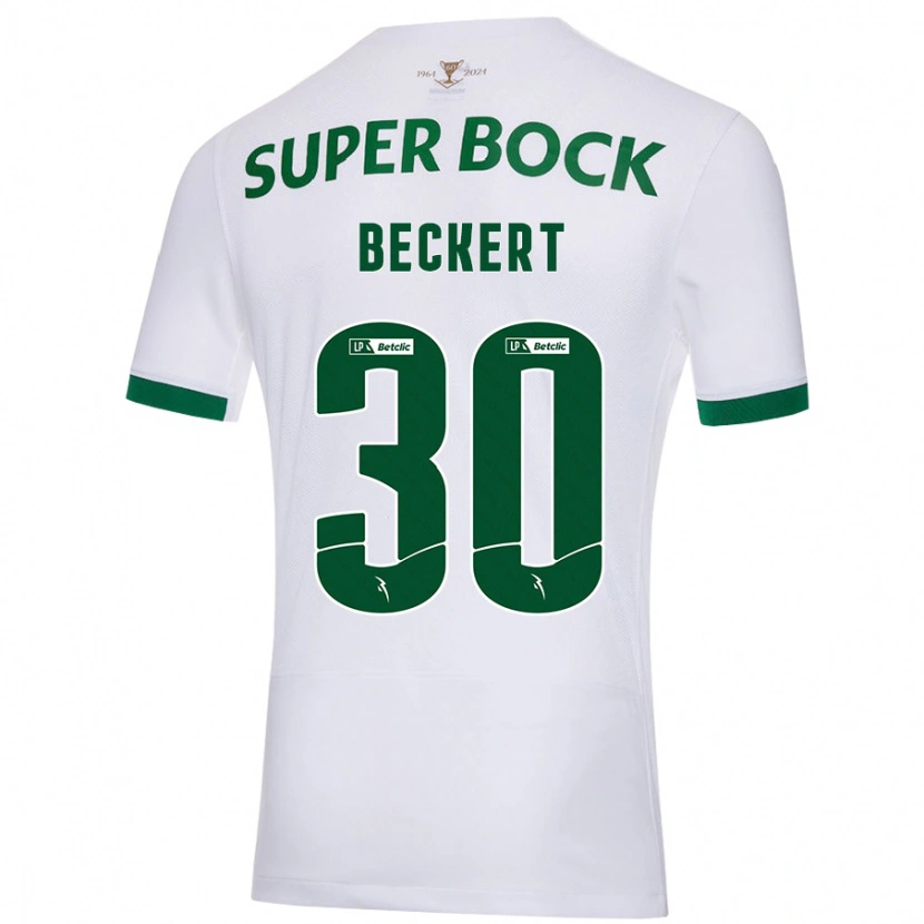 Danxen Mujer Camiseta Carolina Beckert #30 Blanco Verde 2ª Equipación 2024/25 La Camisa México