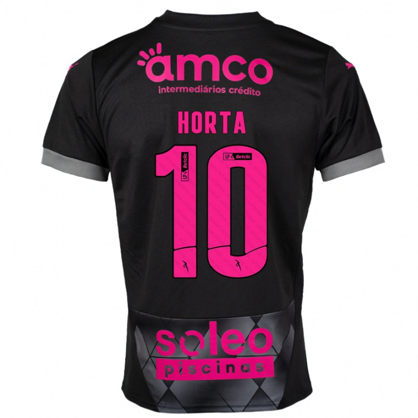 Danxen Mujer Camiseta André Horta #10 Negro Rosa 2ª Equipación 2024/25 La Camisa México