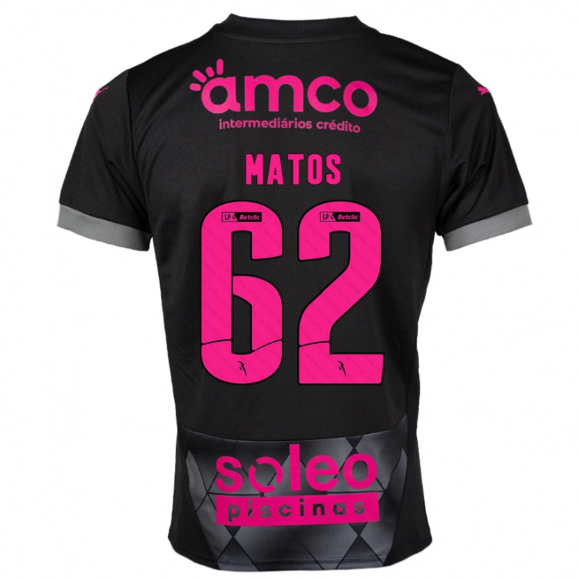 Danxen Mujer Camiseta Nuno Matos #62 Negro Rosa 2ª Equipación 2024/25 La Camisa México