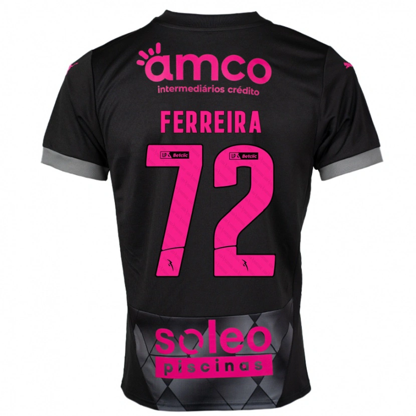 Danxen Mujer Camiseta André Ferreira #72 Negro Rosa 2ª Equipación 2024/25 La Camisa México