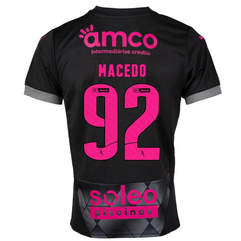 Danxen Mujer Camiseta Rodrigo Macedo #92 Negro Rosa 2ª Equipación 2024/25 La Camisa México