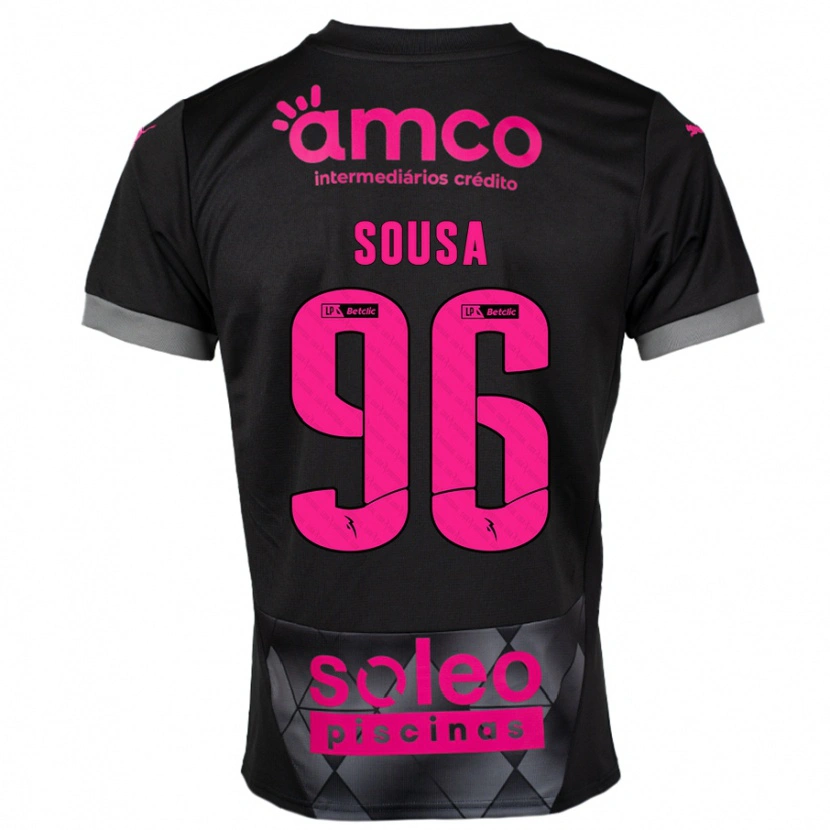 Danxen Mujer Camiseta Afonso Sousa #96 Negro Rosa 2ª Equipación 2024/25 La Camisa México