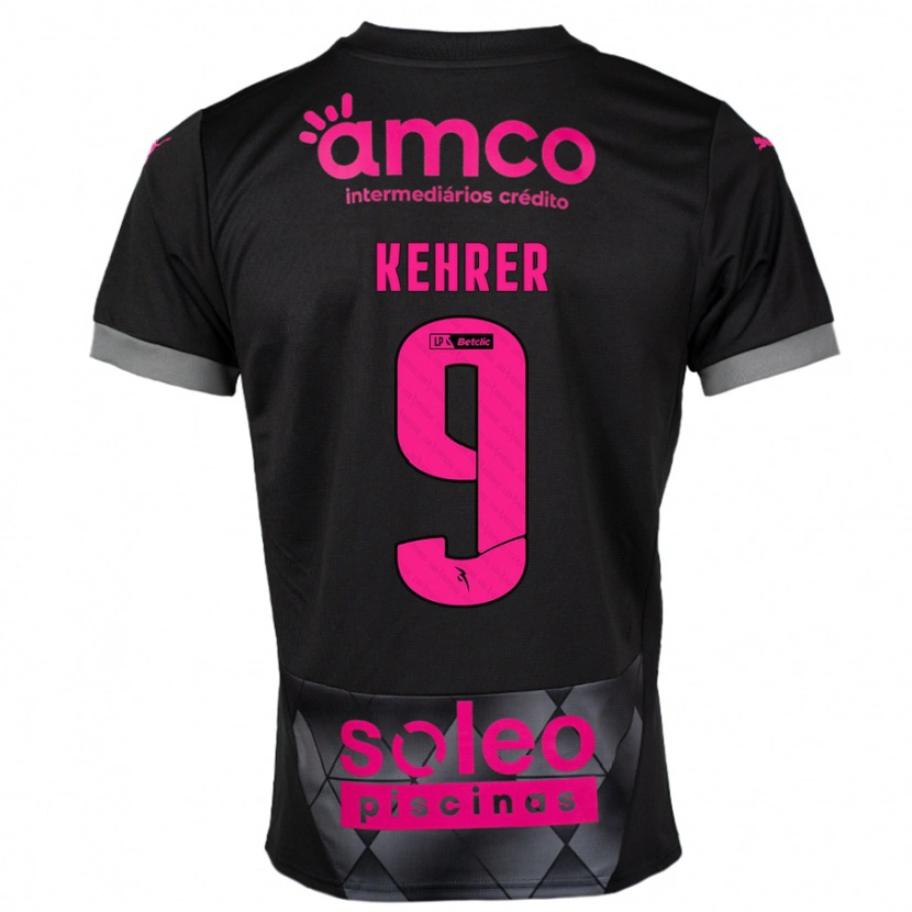 Danxen Mujer Camiseta Caroline Kehrer #9 Negro Rosa 2ª Equipación 2024/25 La Camisa México