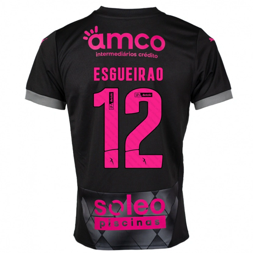 Danxen Mujer Camiseta Íris Esgueirão #12 Negro Rosa 2ª Equipación 2024/25 La Camisa México