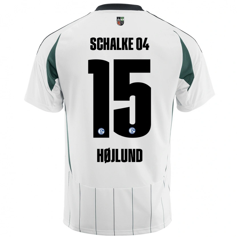 Danxen Mujer Camiseta Emil Højlund #15 Blanco Verde 2ª Equipación 2024/25 La Camisa México