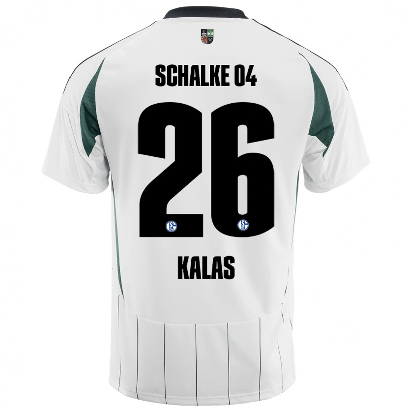 Danxen Mujer Camiseta Tomas Kalas #26 Blanco Verde 2ª Equipación 2024/25 La Camisa México