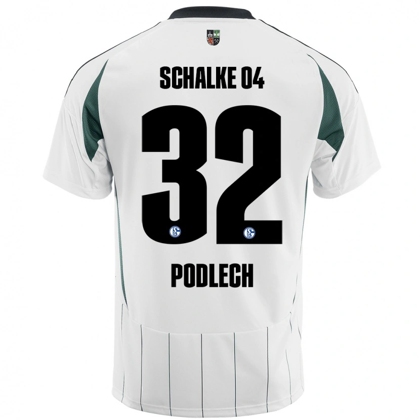 Danxen Mujer Camiseta Luca Podlech #32 Blanco Verde 2ª Equipación 2024/25 La Camisa México