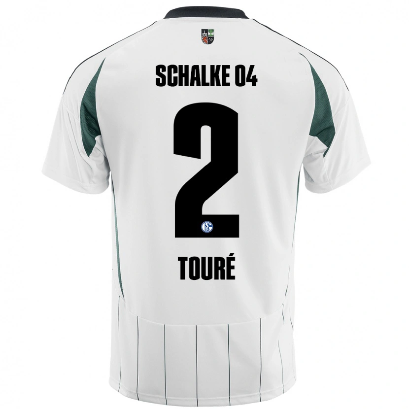Danxen Mujer Camiseta Tidiane Touré #2 Blanco Verde 2ª Equipación 2024/25 La Camisa México