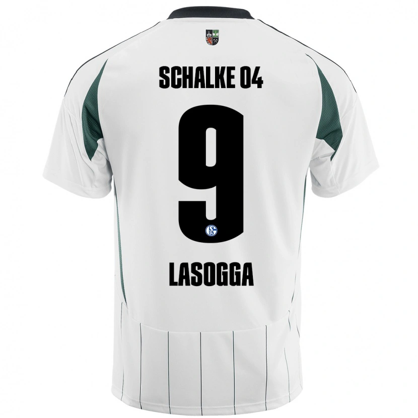 Danxen Mujer Camiseta Pierre-Michel Lasogga #9 Blanco Verde 2ª Equipación 2024/25 La Camisa México