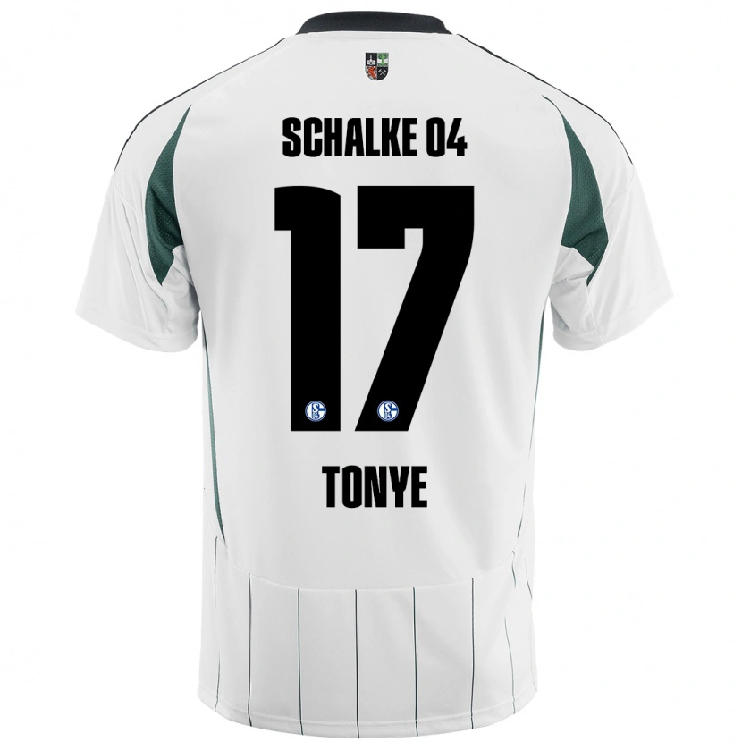 Danxen Mujer Camiseta Yannick Tonye #17 Blanco Verde 2ª Equipación 2024/25 La Camisa México