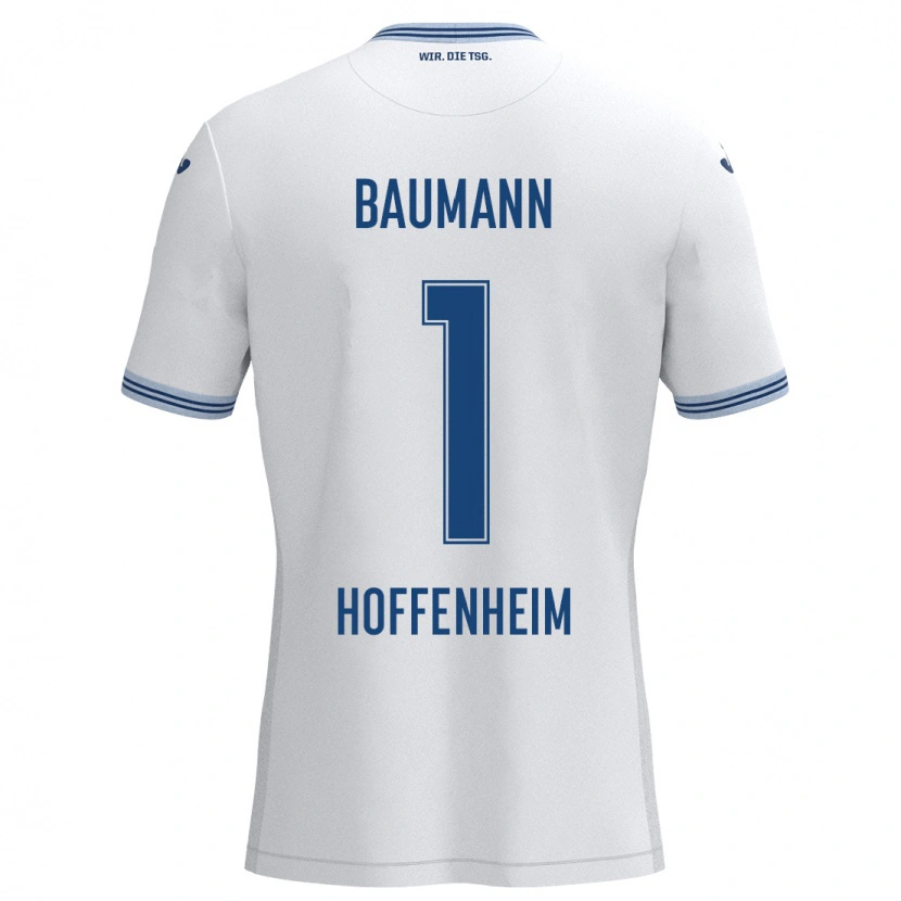 Danxen Mujer Camiseta Oliver Baumann #1 Blanco Azul 2ª Equipación 2024/25 La Camisa México
