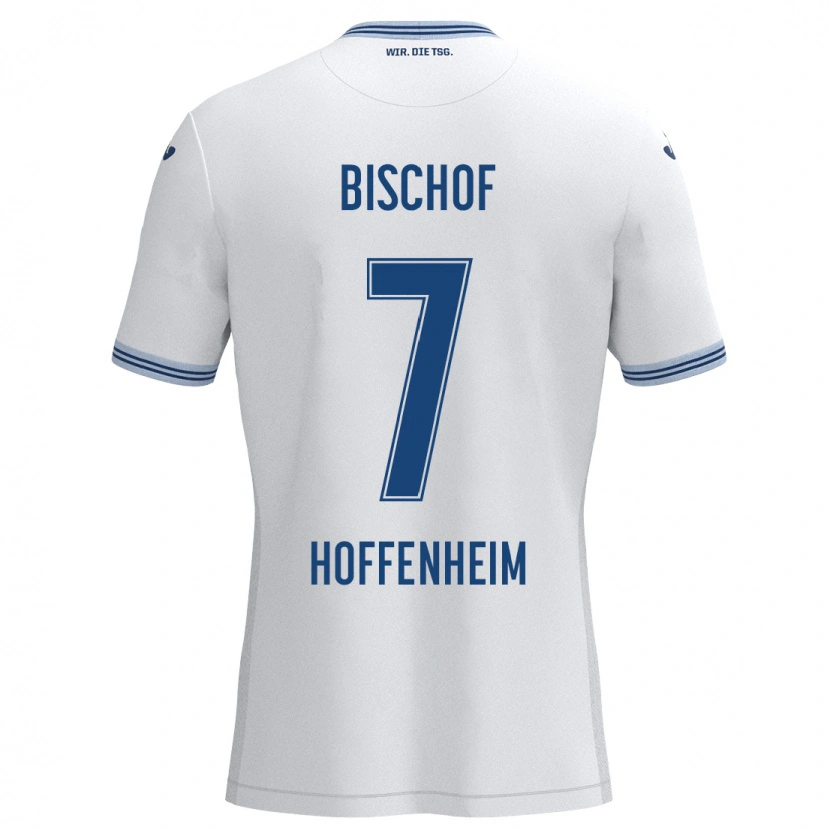 Danxen Mujer Camiseta Tom Bischof #7 Blanco Azul 2ª Equipación 2024/25 La Camisa México
