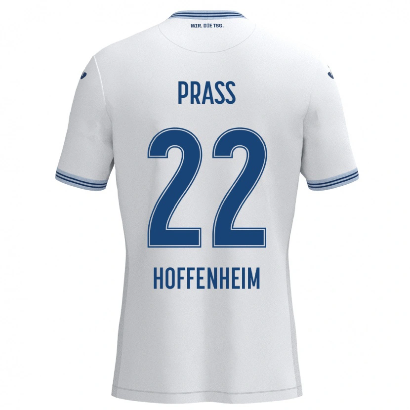 Danxen Mujer Camiseta Alexander Prass #22 Blanco Azul 2ª Equipación 2024/25 La Camisa México