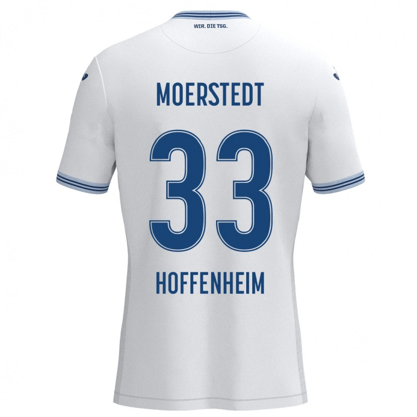 Danxen Mujer Camiseta Max Moerstedt #33 Blanco Azul 2ª Equipación 2024/25 La Camisa México