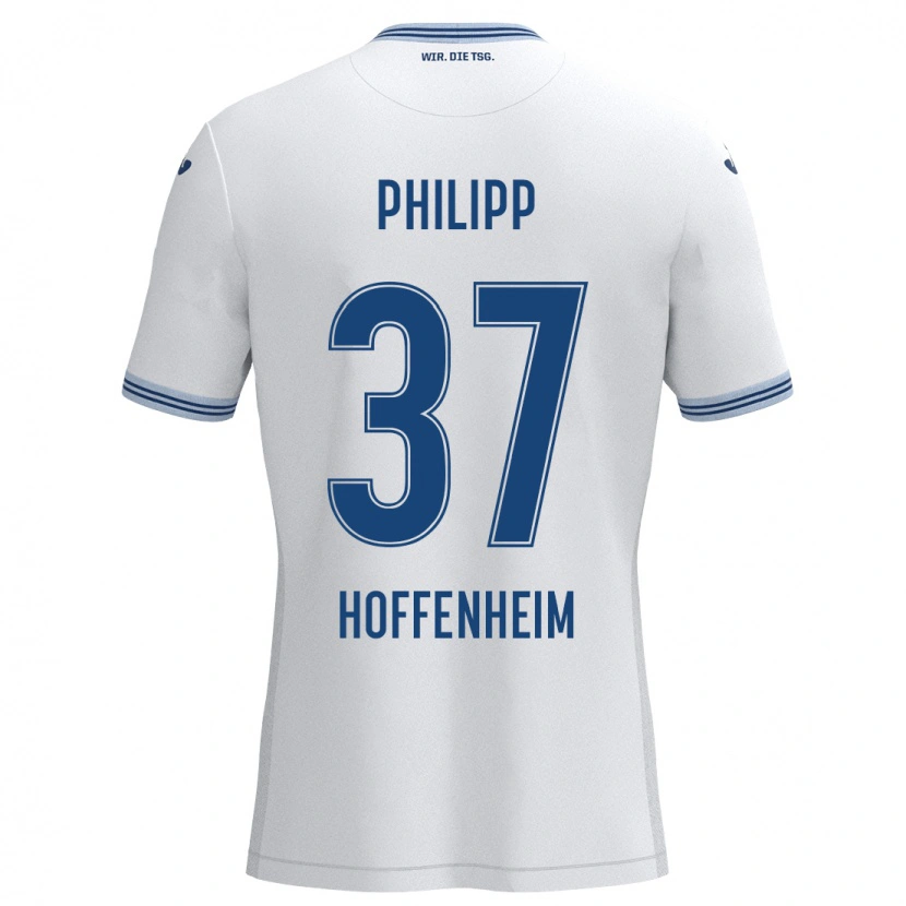 Danxen Mujer Camiseta Luca Philipp #37 Blanco Azul 2ª Equipación 2024/25 La Camisa México