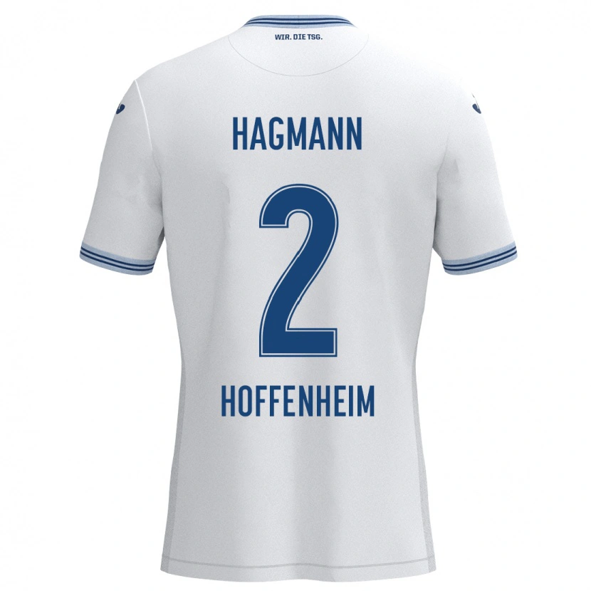 Danxen Mujer Camiseta Felix Hagmann #2 Blanco Azul 2ª Equipación 2024/25 La Camisa México