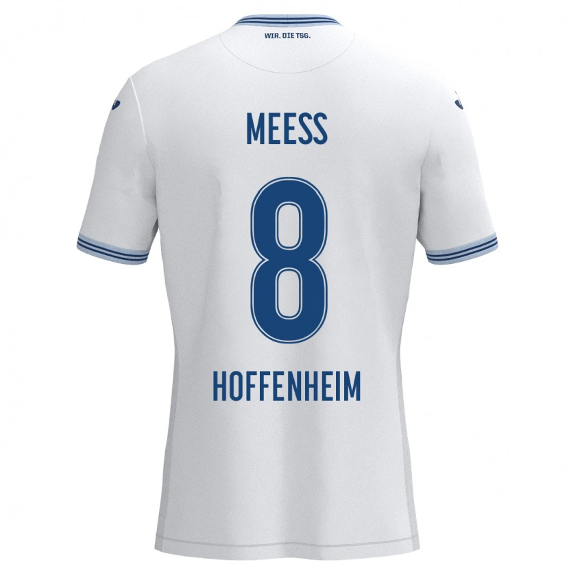 Danxen Mujer Camiseta Jakob Meeß #8 Blanco Azul 2ª Equipación 2024/25 La Camisa México