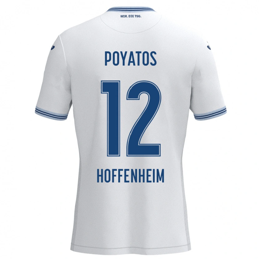 Danxen Mujer Camiseta Miguel Poyatos #12 Blanco Azul 2ª Equipación 2024/25 La Camisa México