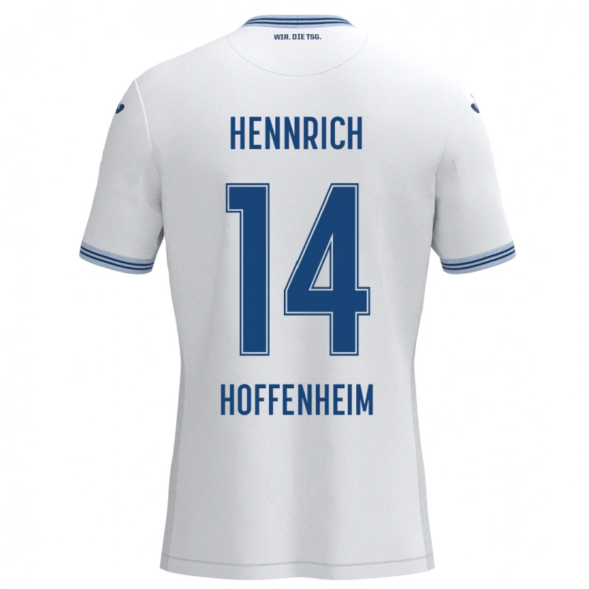 Danxen Mujer Camiseta Paul Hennrich #14 Blanco Azul 2ª Equipación 2024/25 La Camisa México