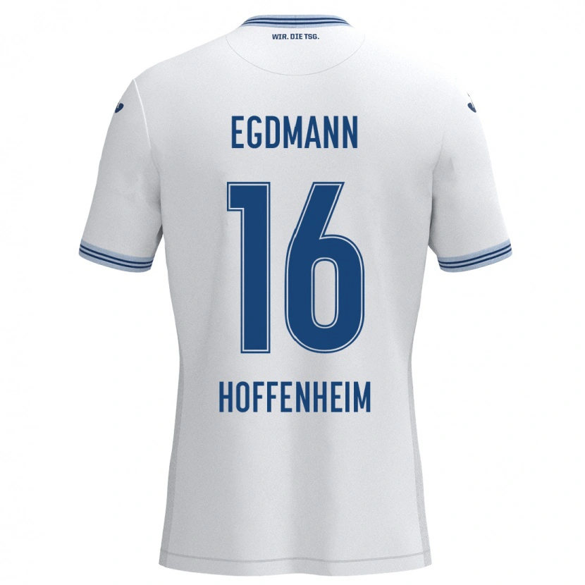 Danxen Mujer Camiseta Mika Egdmann #16 Blanco Azul 2ª Equipación 2024/25 La Camisa México