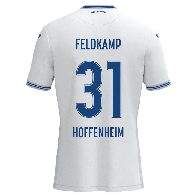 Danxen Mujer Camiseta Jana Feldkamp #31 Blanco Azul 2ª Equipación 2024/25 La Camisa México