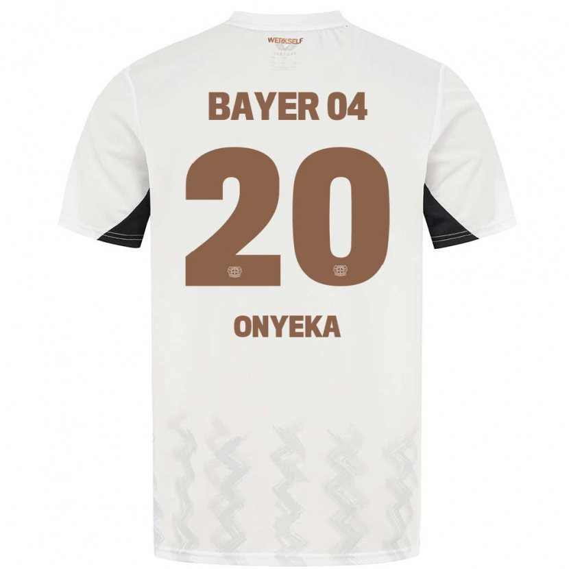 Danxen Mujer Camiseta Francis Onyeka #20 Blanco Negro 2ª Equipación 2024/25 La Camisa México