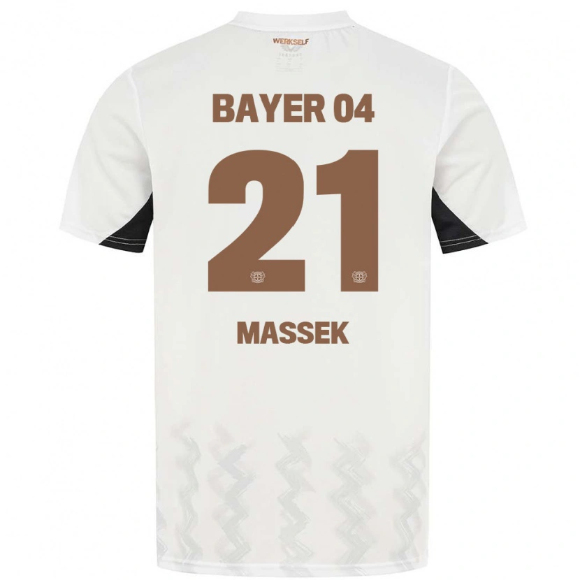 Danxen Mujer Camiseta Ivan Massek #21 Blanco Negro 2ª Equipación 2024/25 La Camisa México