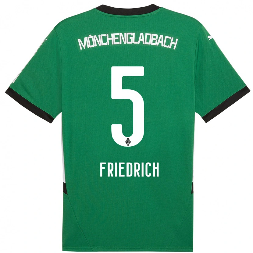 Danxen Mujer Camiseta Marvin Friedrich #5 Verde Blanco 2ª Equipación 2024/25 La Camisa México