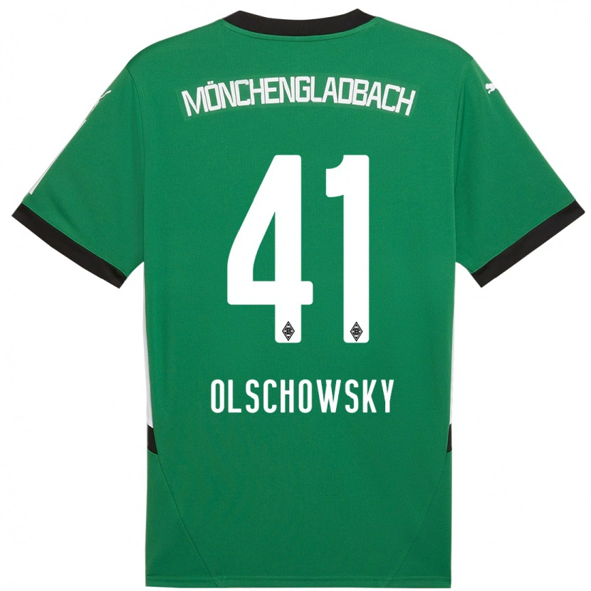 Danxen Mujer Camiseta Jan Olschowsky #41 Verde Blanco 2ª Equipación 2024/25 La Camisa México