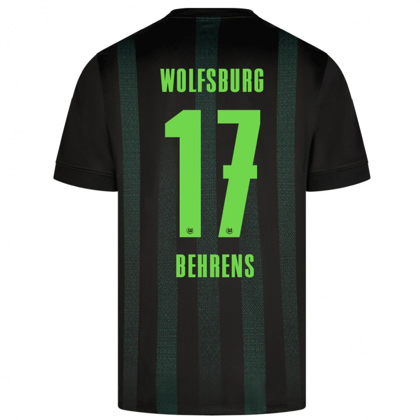 Danxen Mujer Camiseta Kevin Behrens #17 Verde Oscuro 2ª Equipación 2024/25 La Camisa México