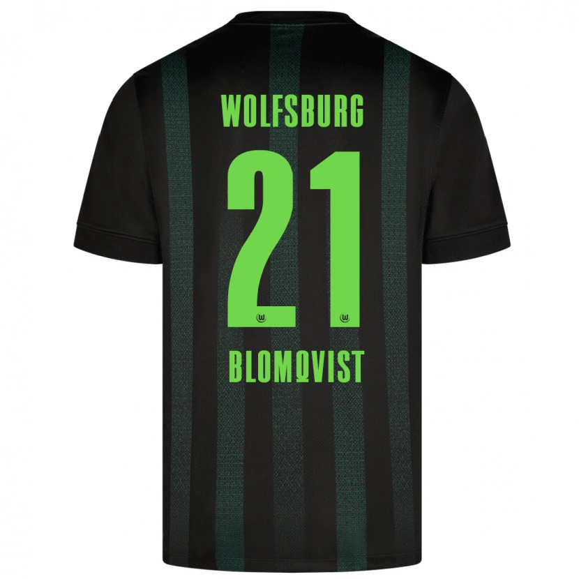 Danxen Mujer Camiseta Rebecka Blomqvist #21 Verde Oscuro 2ª Equipación 2024/25 La Camisa México