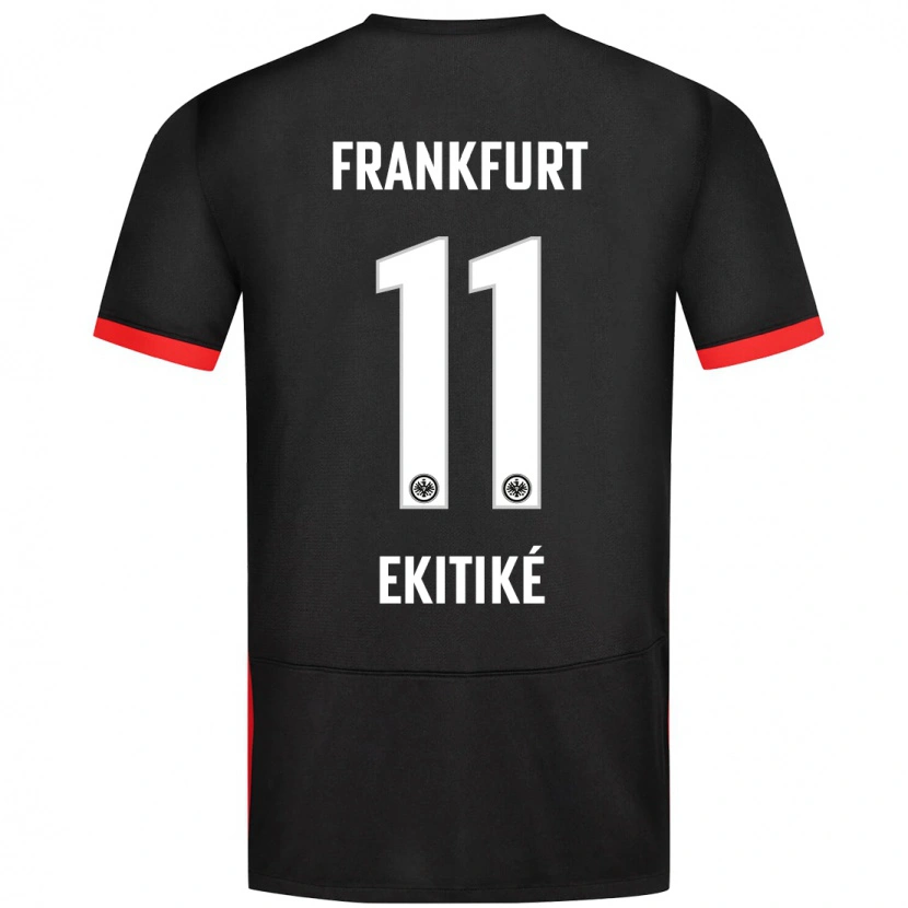 Danxen Mujer Camiseta Hugo Ekitiké #11 Negro 2ª Equipación 2024/25 La Camisa México