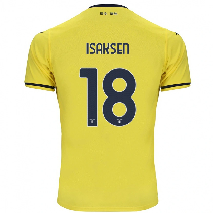 Danxen Mujer Camiseta Gustav Isaksen #18 Amarillo 2ª Equipación 2024/25 La Camisa México