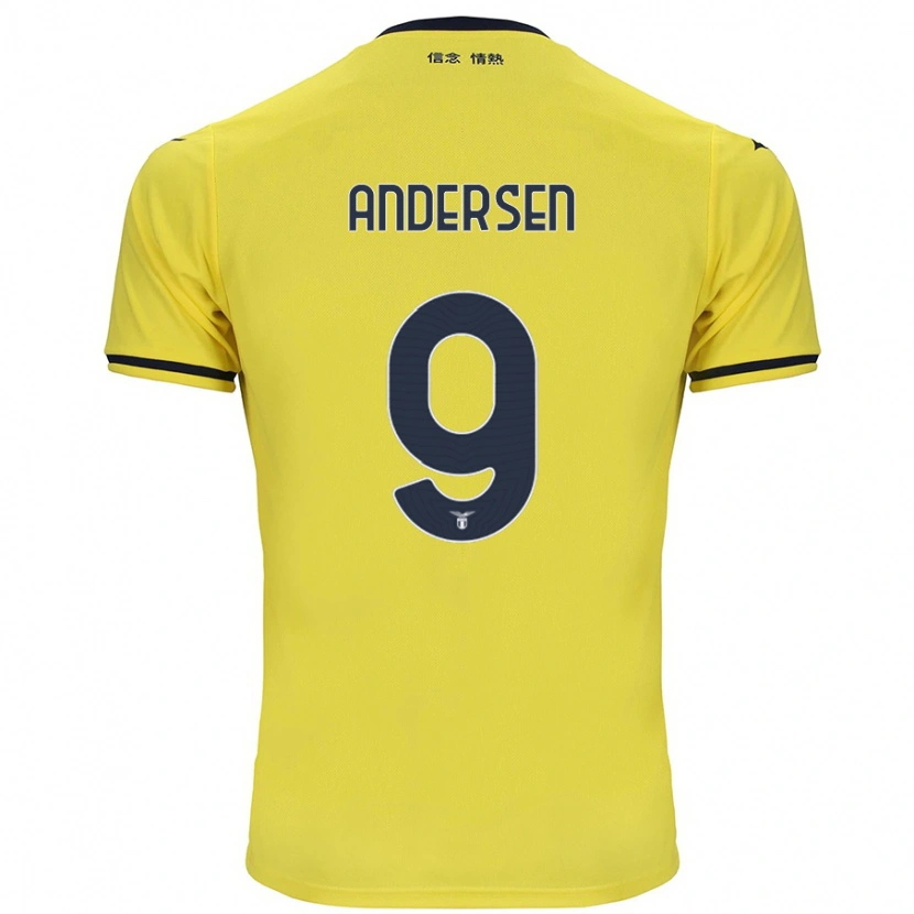 Danxen Mujer Camiseta Signe Holt Andersen #9 Amarillo 2ª Equipación 2024/25 La Camisa México