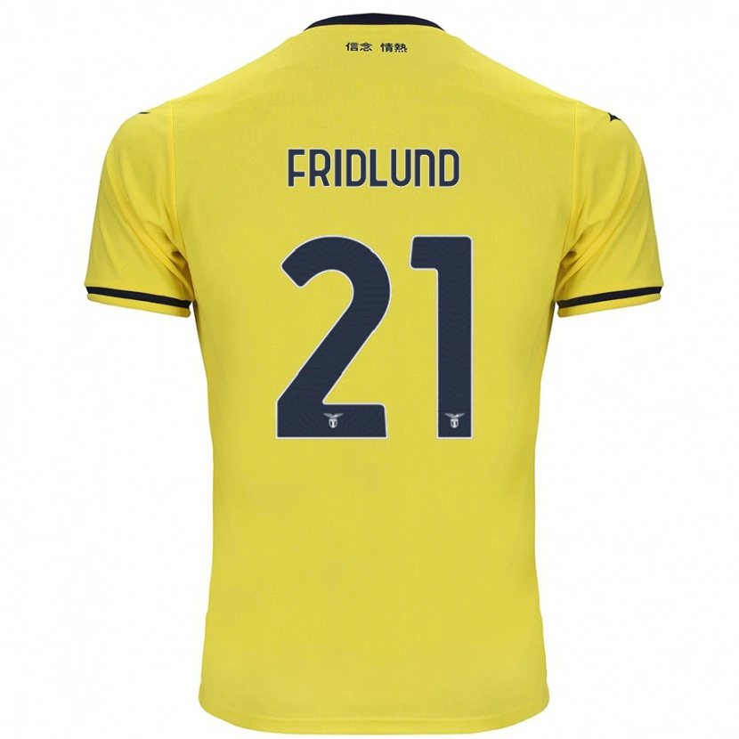 Danxen Mujer Camiseta Johanne Fridlund #21 Amarillo 2ª Equipación 2024/25 La Camisa México