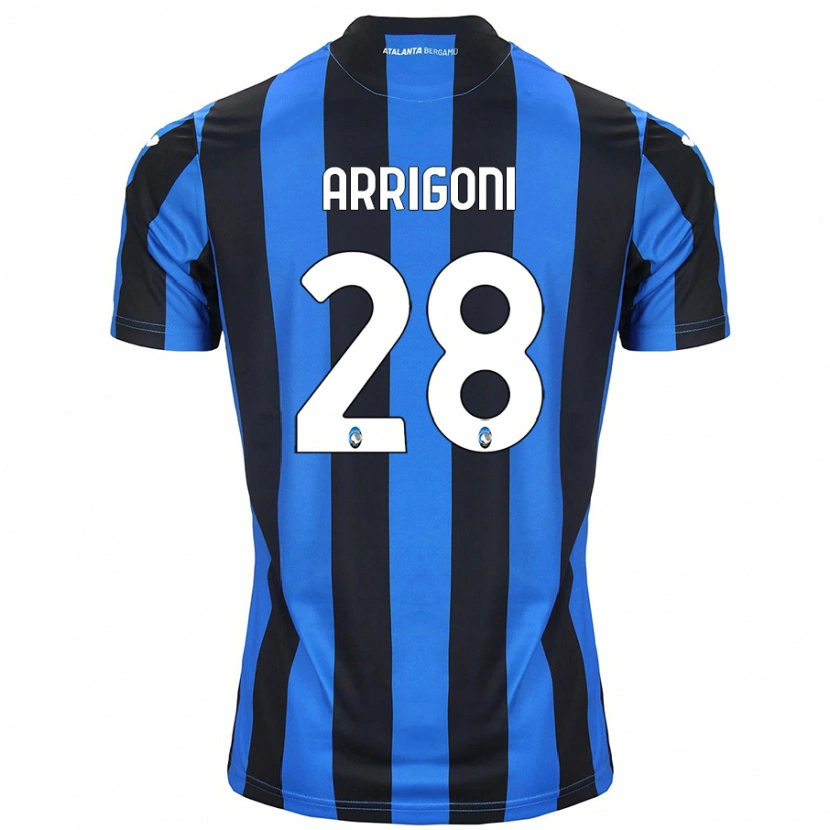 Danxen Niño Camiseta Mattia Arrigoni #28 Azul Negro 1ª Equipación 2024/25 La Camisa México