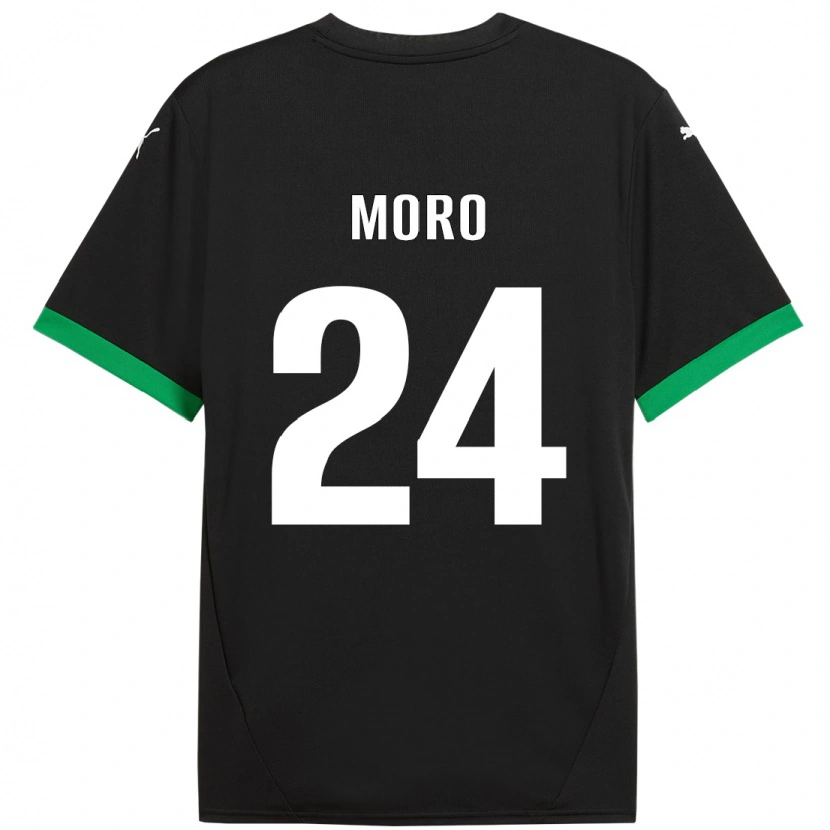 Danxen Niño Camiseta Luca Moro #24 Negro Verde Oscuro 1ª Equipación 2024/25 La Camisa México