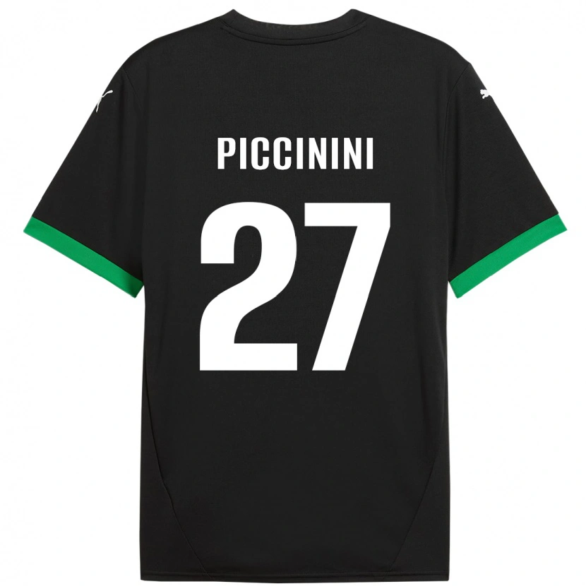 Danxen Niño Camiseta Stefano Piccinini #27 Negro Verde Oscuro 1ª Equipación 2024/25 La Camisa México