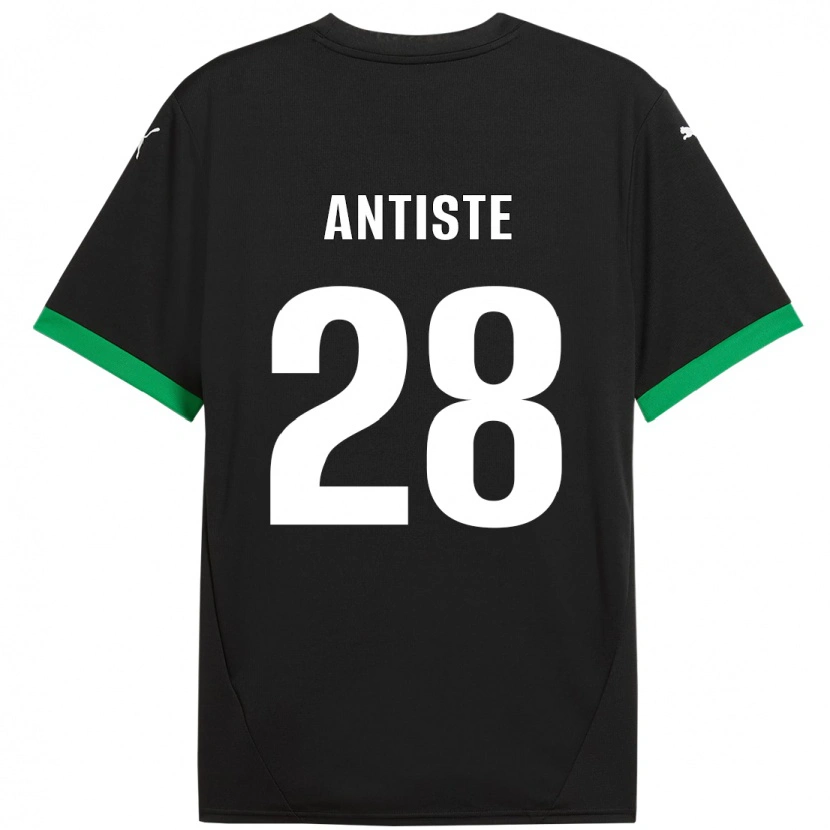 Danxen Niño Camiseta Janis Antiste #28 Negro Verde Oscuro 1ª Equipación 2024/25 La Camisa México