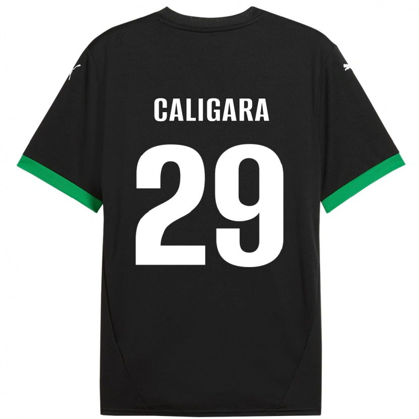Danxen Niño Camiseta Fabrizio Caligara #29 Negro Verde Oscuro 1ª Equipación 2024/25 La Camisa México