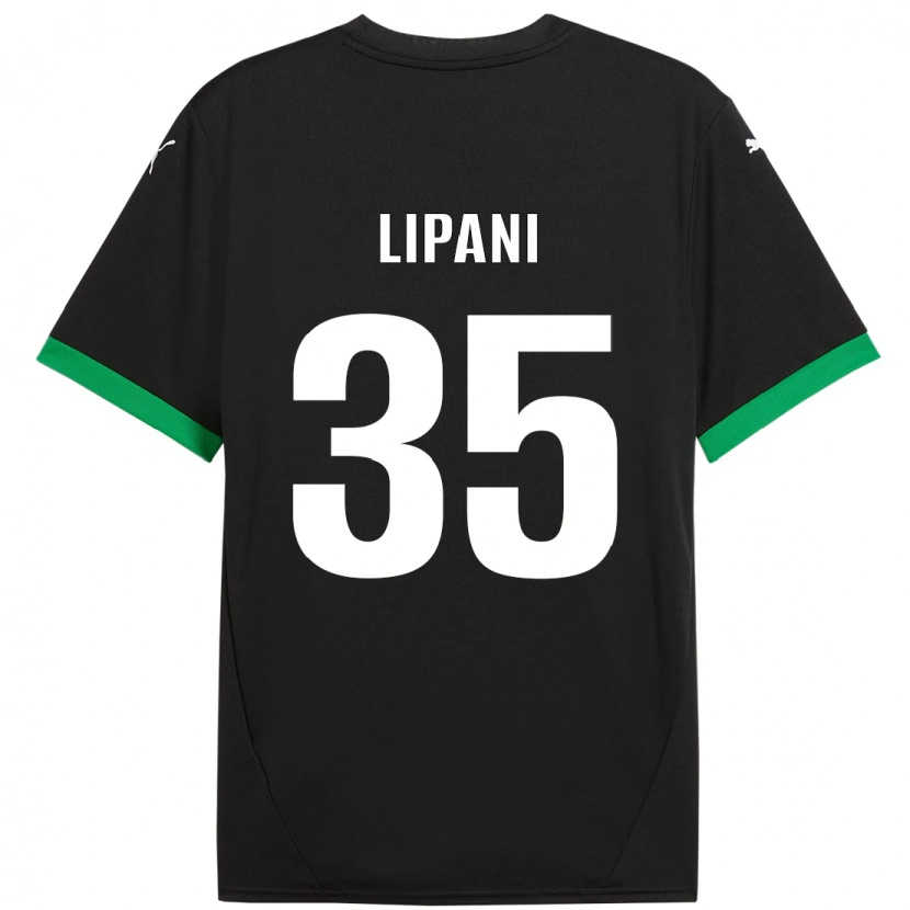 Danxen Niño Camiseta Luca Lipani #35 Negro Verde Oscuro 1ª Equipación 2024/25 La Camisa México